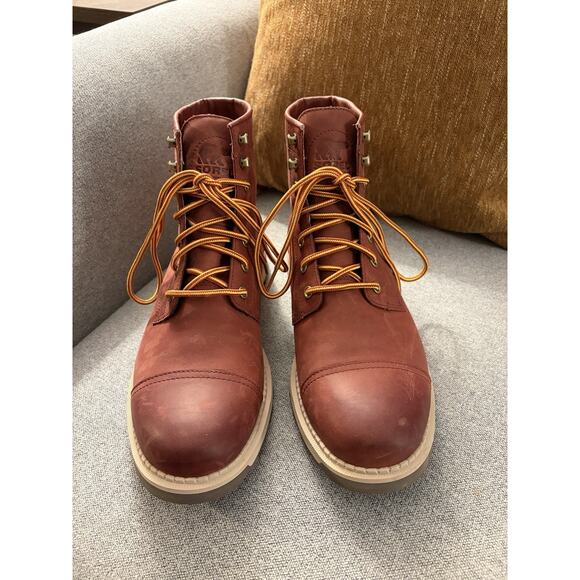 SOREL Madson II Chore Waterproof Leather Lace Up Boots Spice Brown Mens 9 main image 6